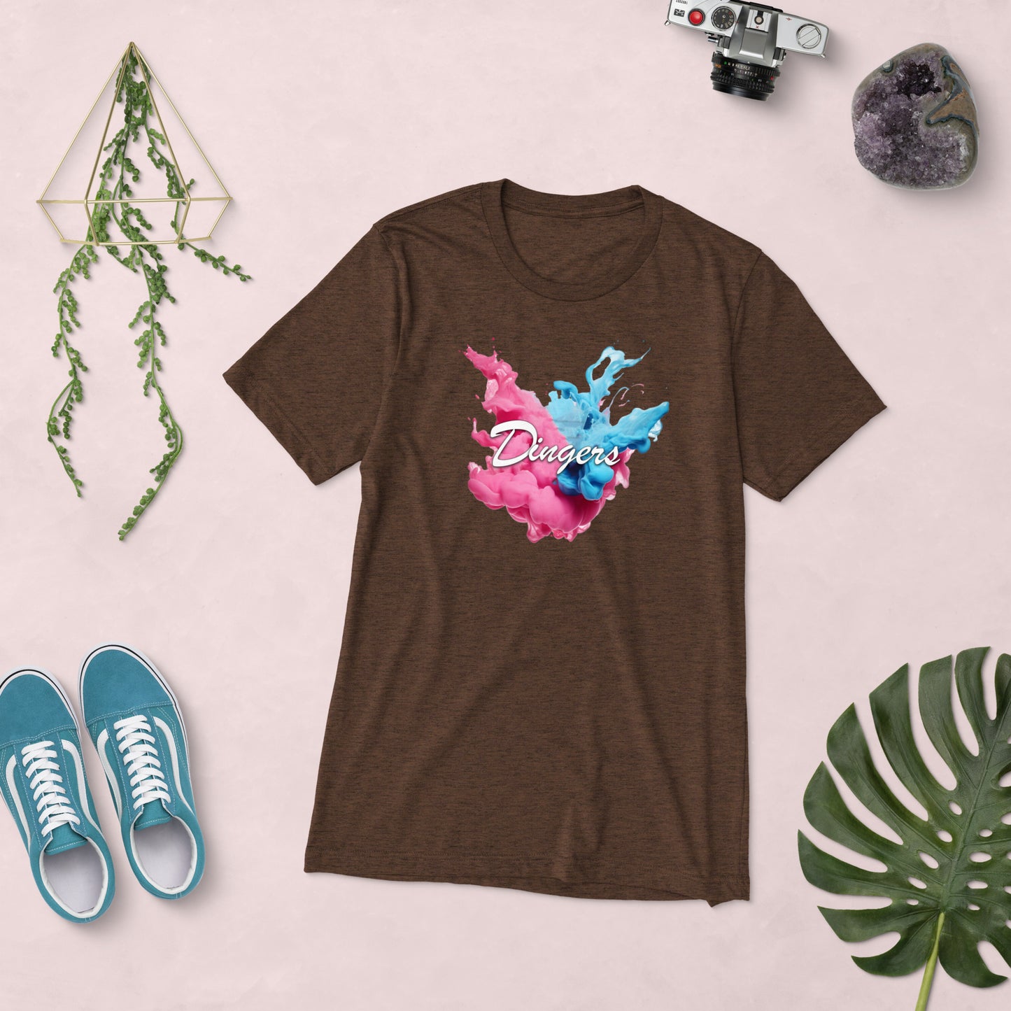 Dinger Dynasty 'Dingers' with Smoke Adult Baseball T-Shirt