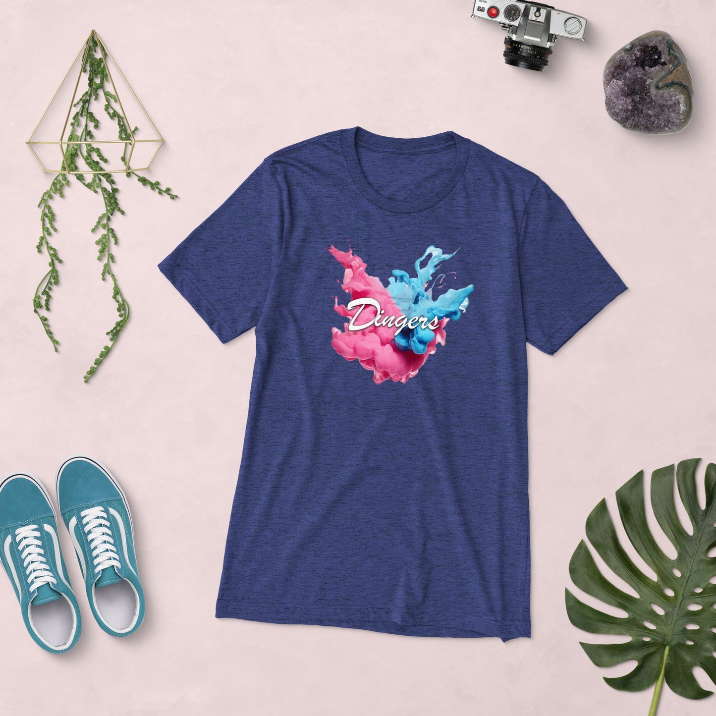 Dinger Dynasty 'Dingers' with Smoke Adult Baseball T-Shirt