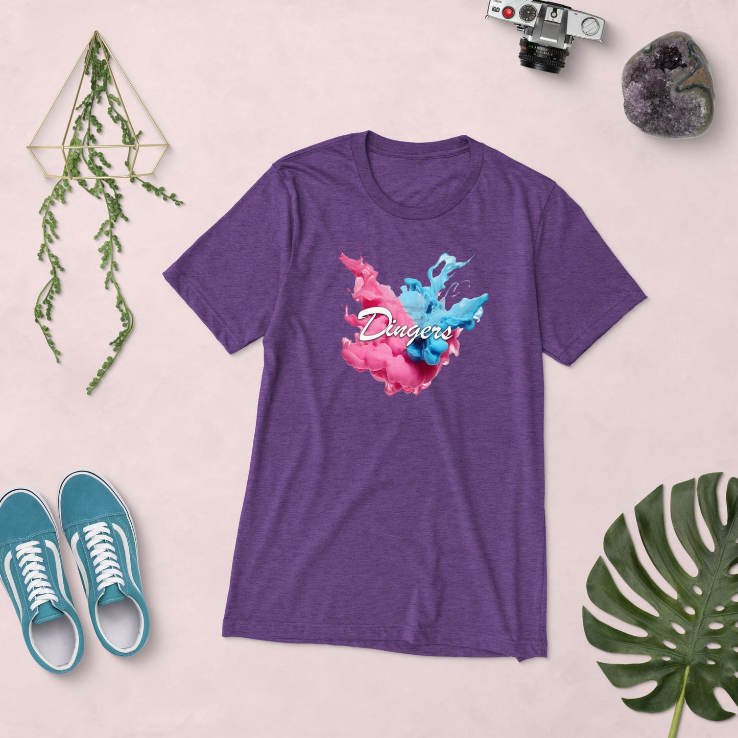 Dinger Dynasty 'Dingers' with Smoke Adult Baseball T-Shirt