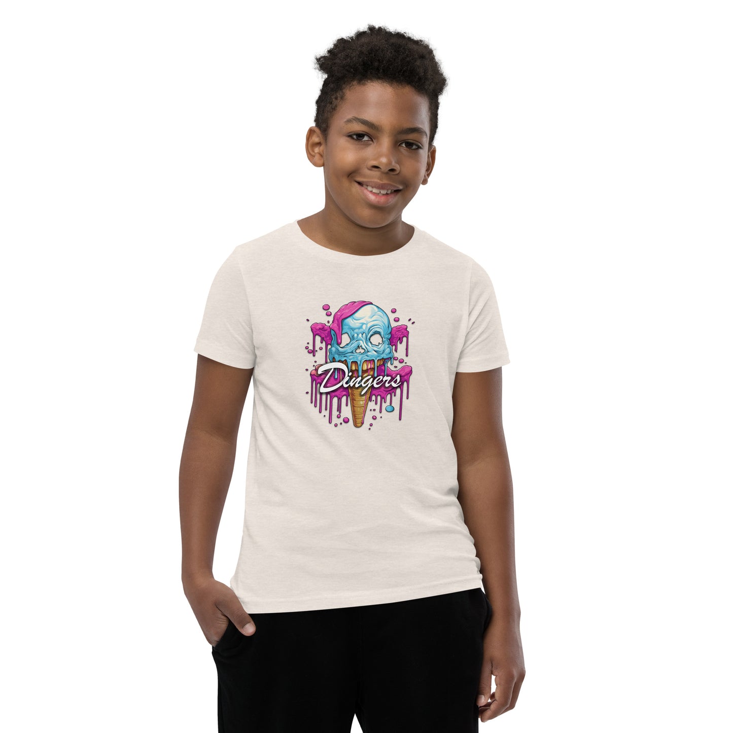 Dinger Dynasty 'Dingers' Ice Cream Cone Youth Baseball Shirt